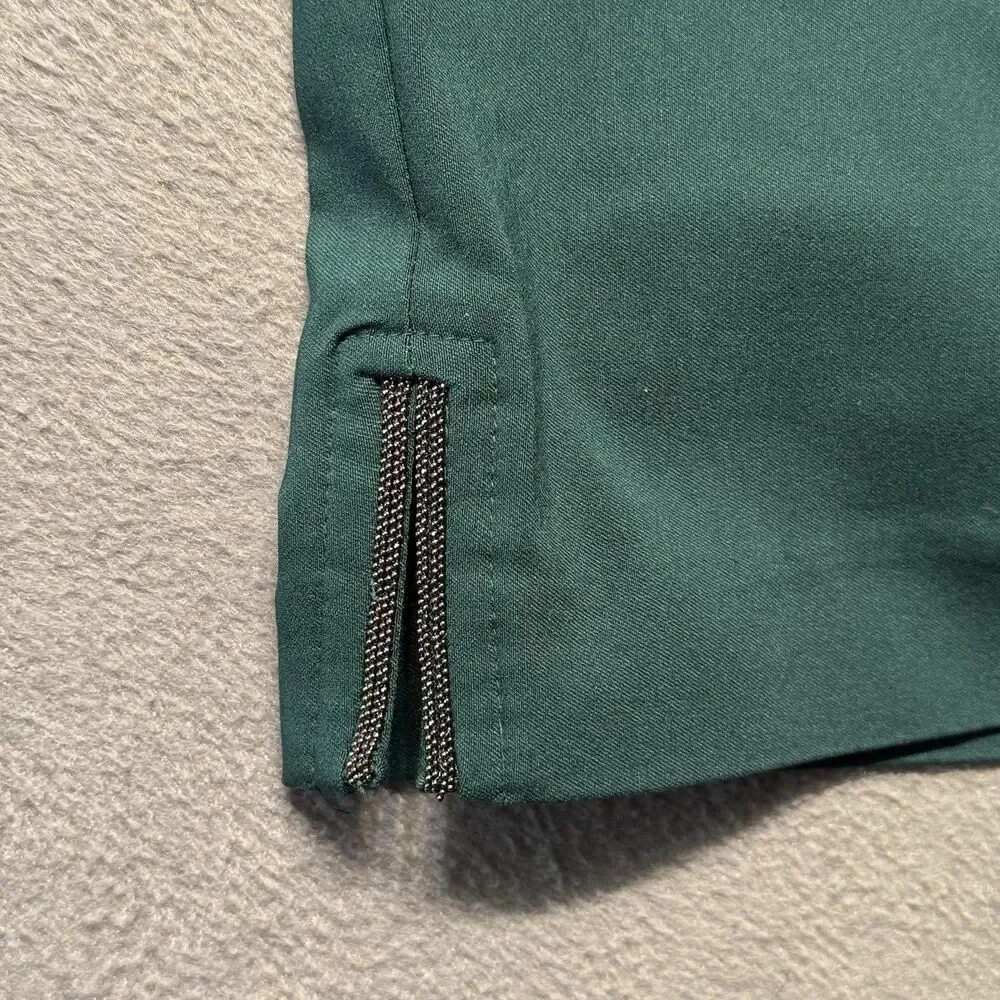Chicos Womens 3R US 16R Brigitte Slim Ankle Pants Green So Slimming Bead Detail